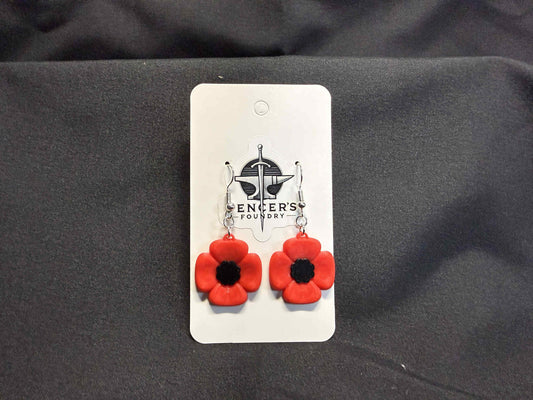 Remebrance Day Poppy Earrings
