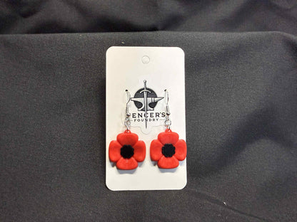 Remebrance Day Poppy Earrings