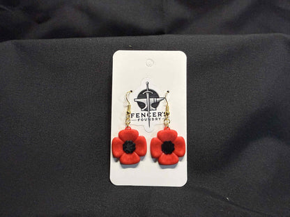 Remebrance Day Poppy Earrings